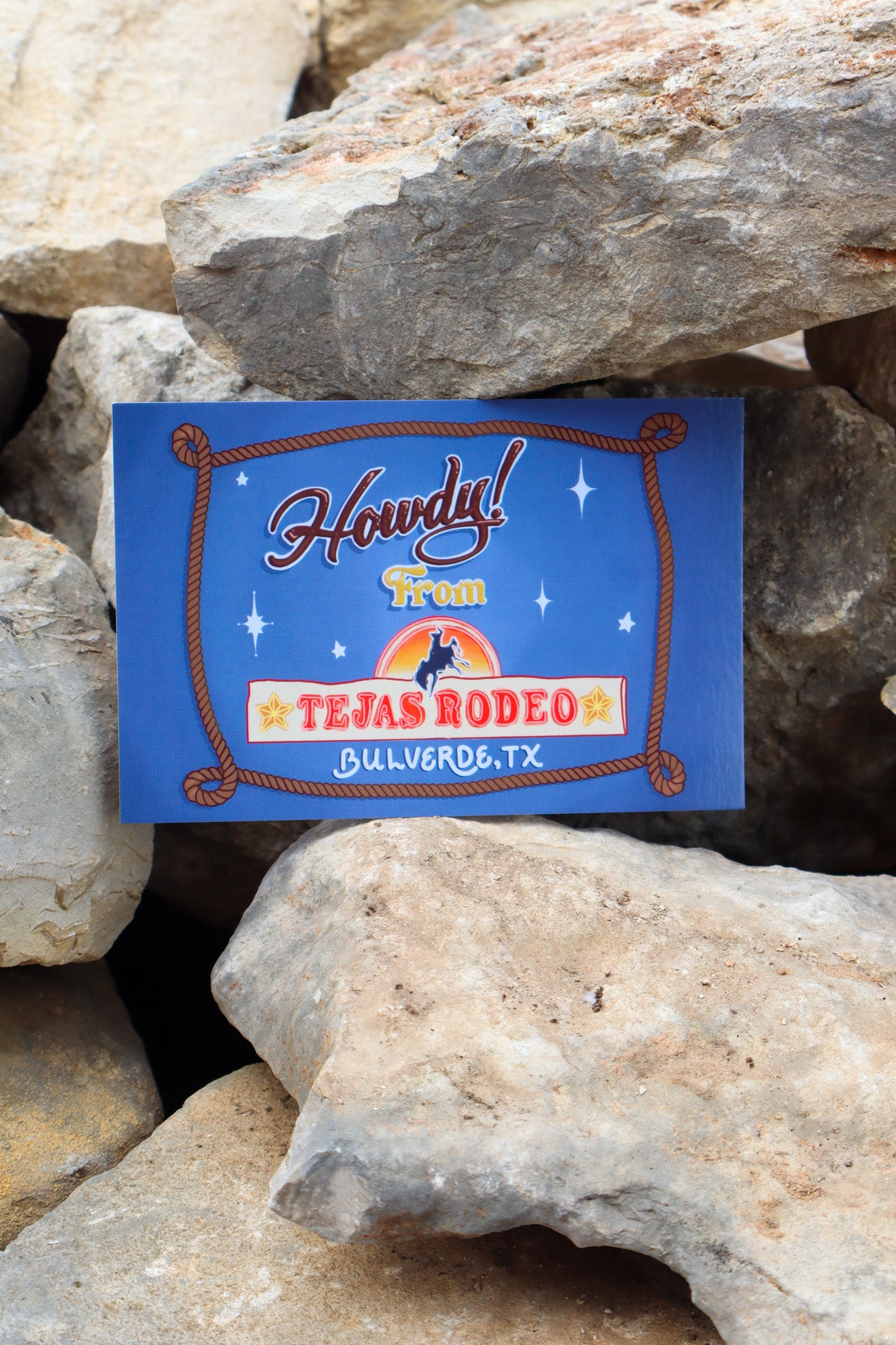 "Howdy From Tejas Rodeo" Postcard