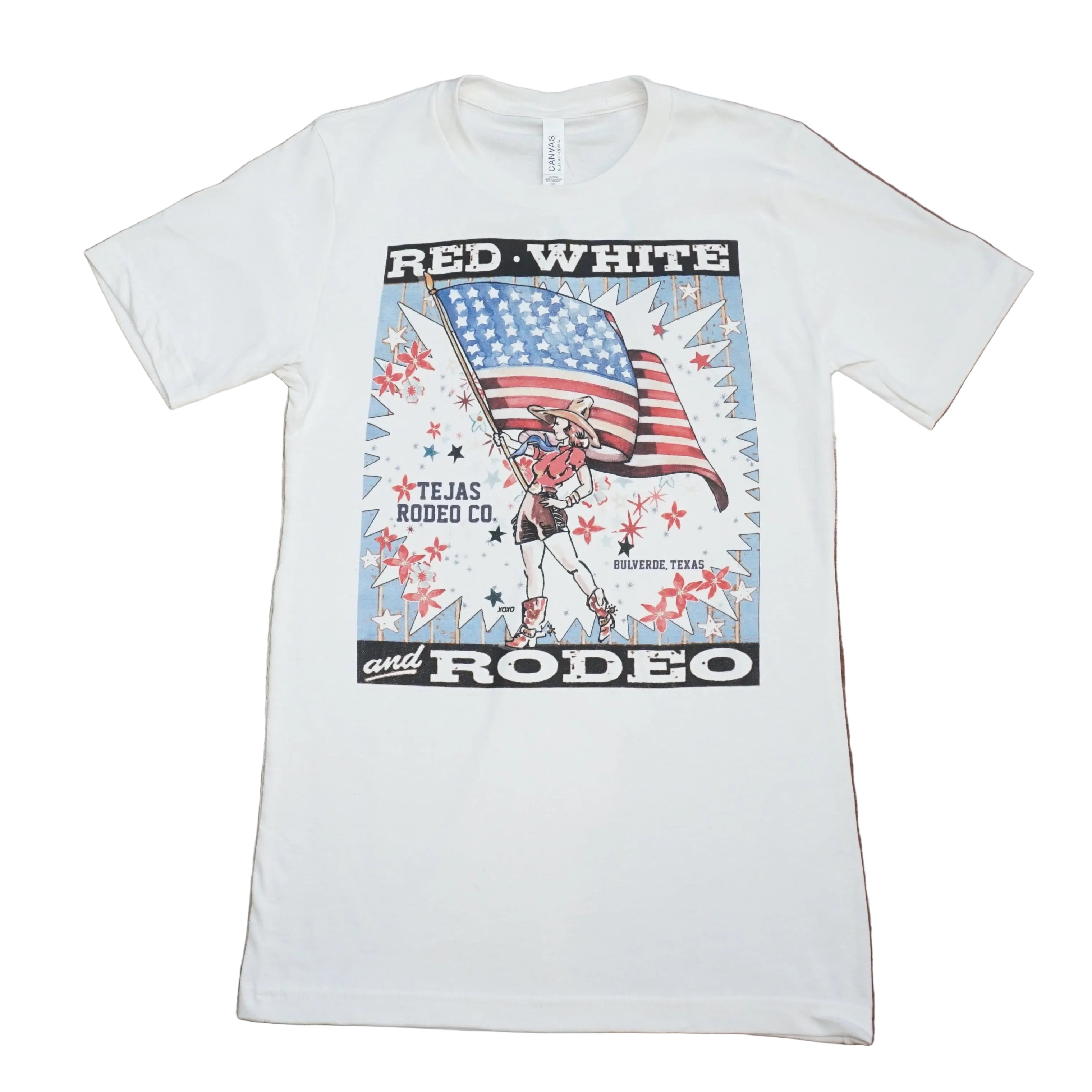 XOXO Art & Co. Flowers Red And White Rodeo