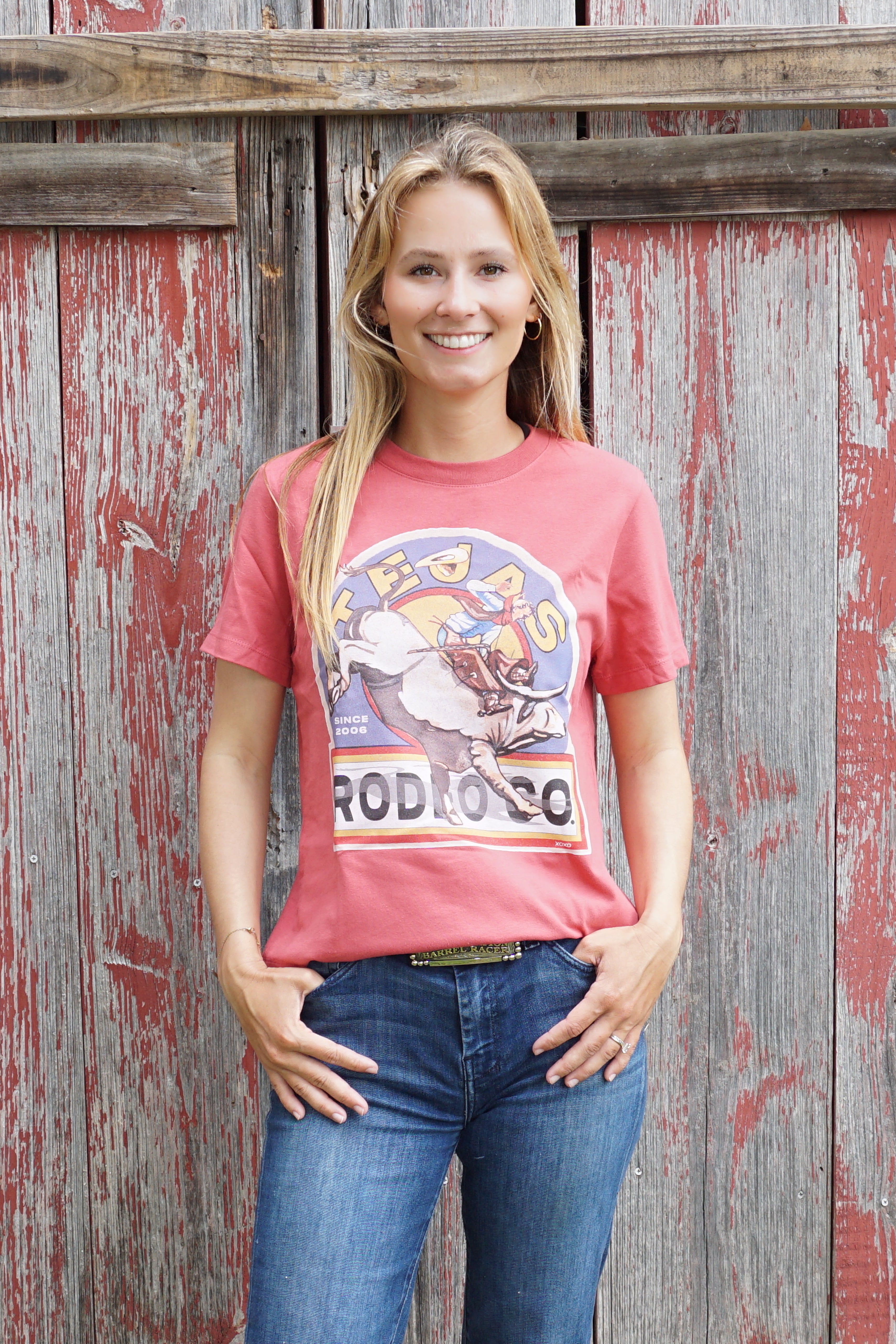 XOXO Art & Co. Bullrider Sticker T-Shirt