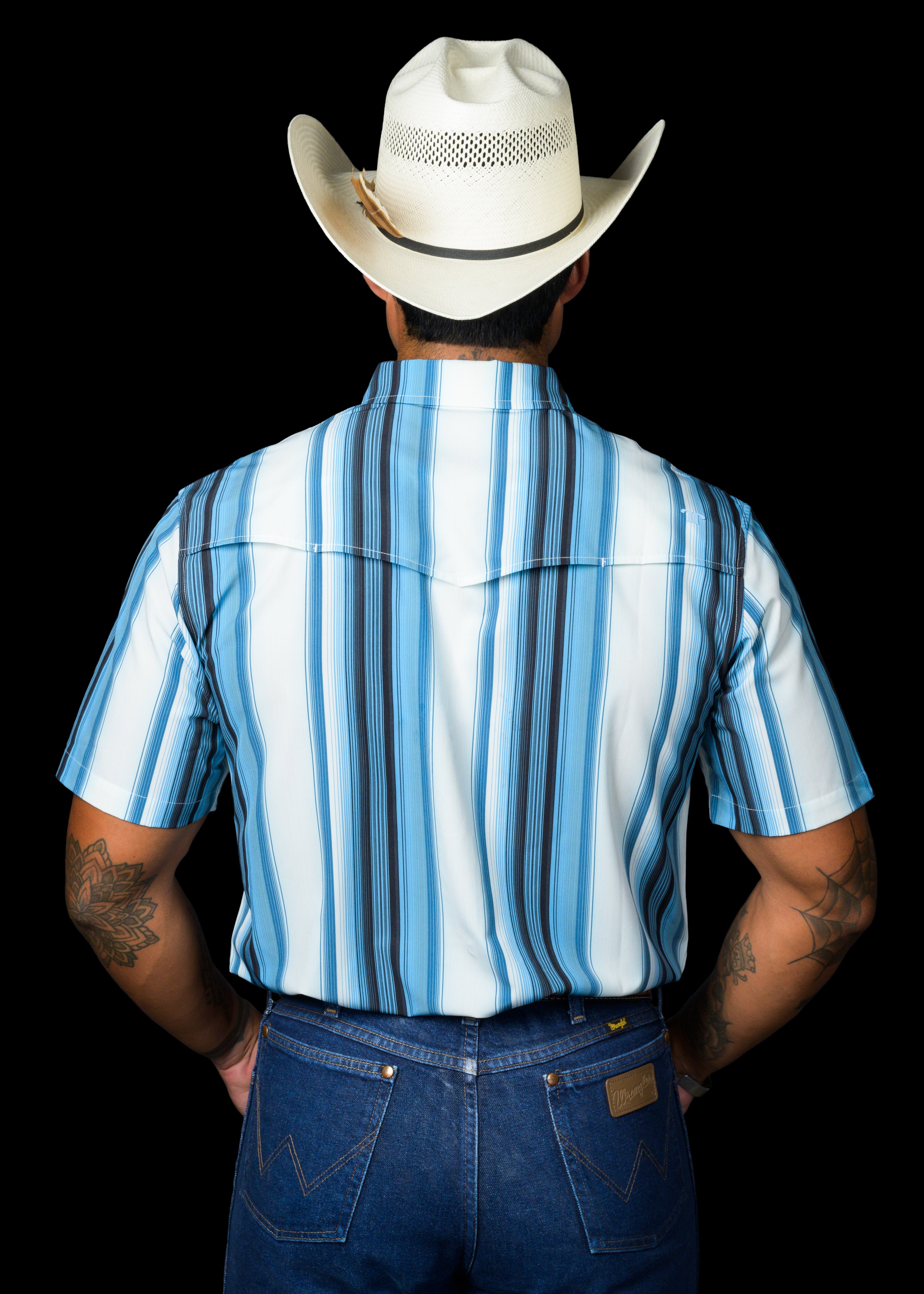 The Harrison in Blue Short Sleeve Snap Ferrell Shirt