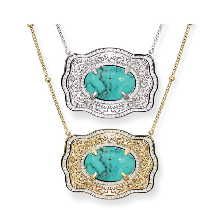 SpurWest Ultra Mini Belt Buckle Necklace (Oasis)