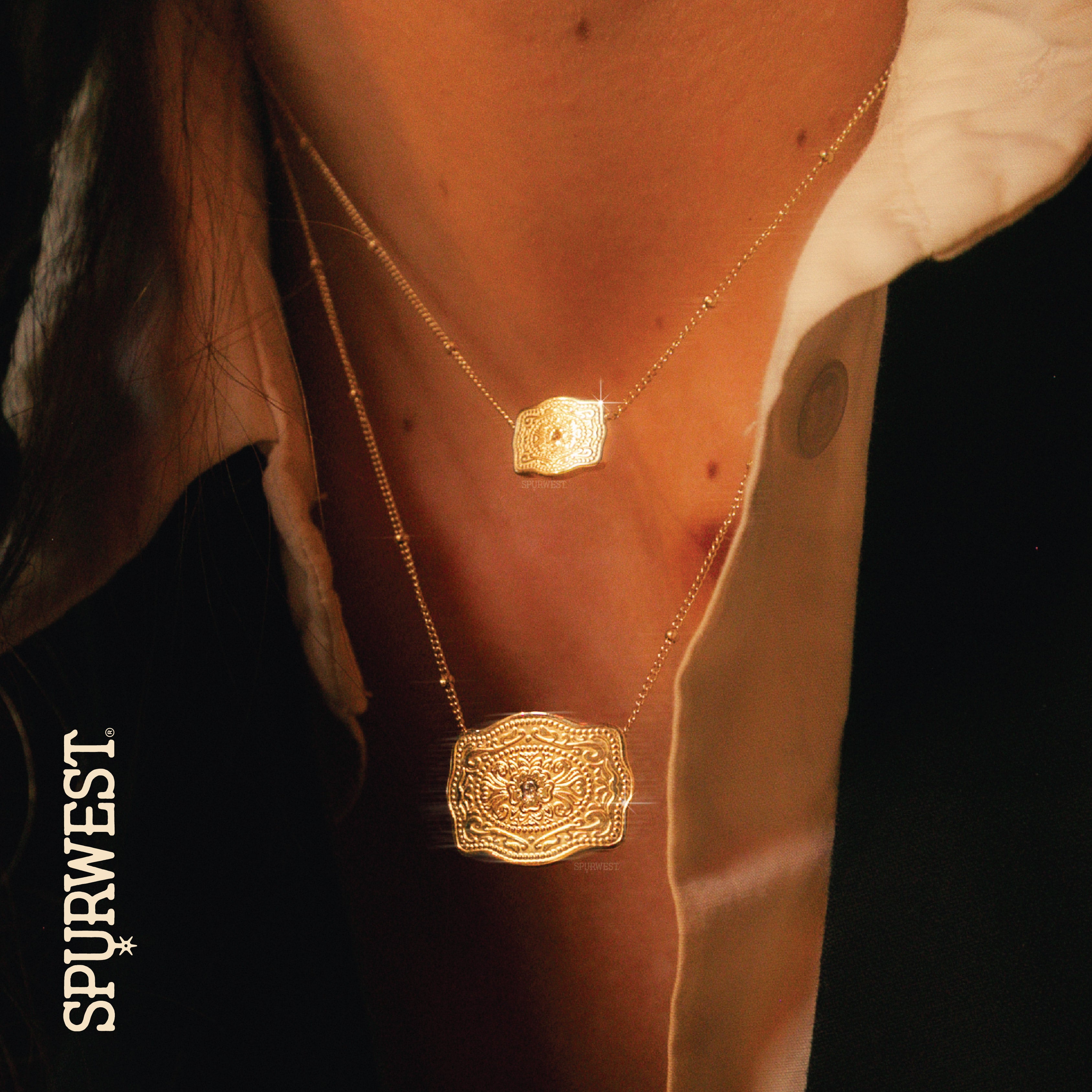 SpurWest Ultra Mini Belt Buckle Necklace (Amelia Rose)
