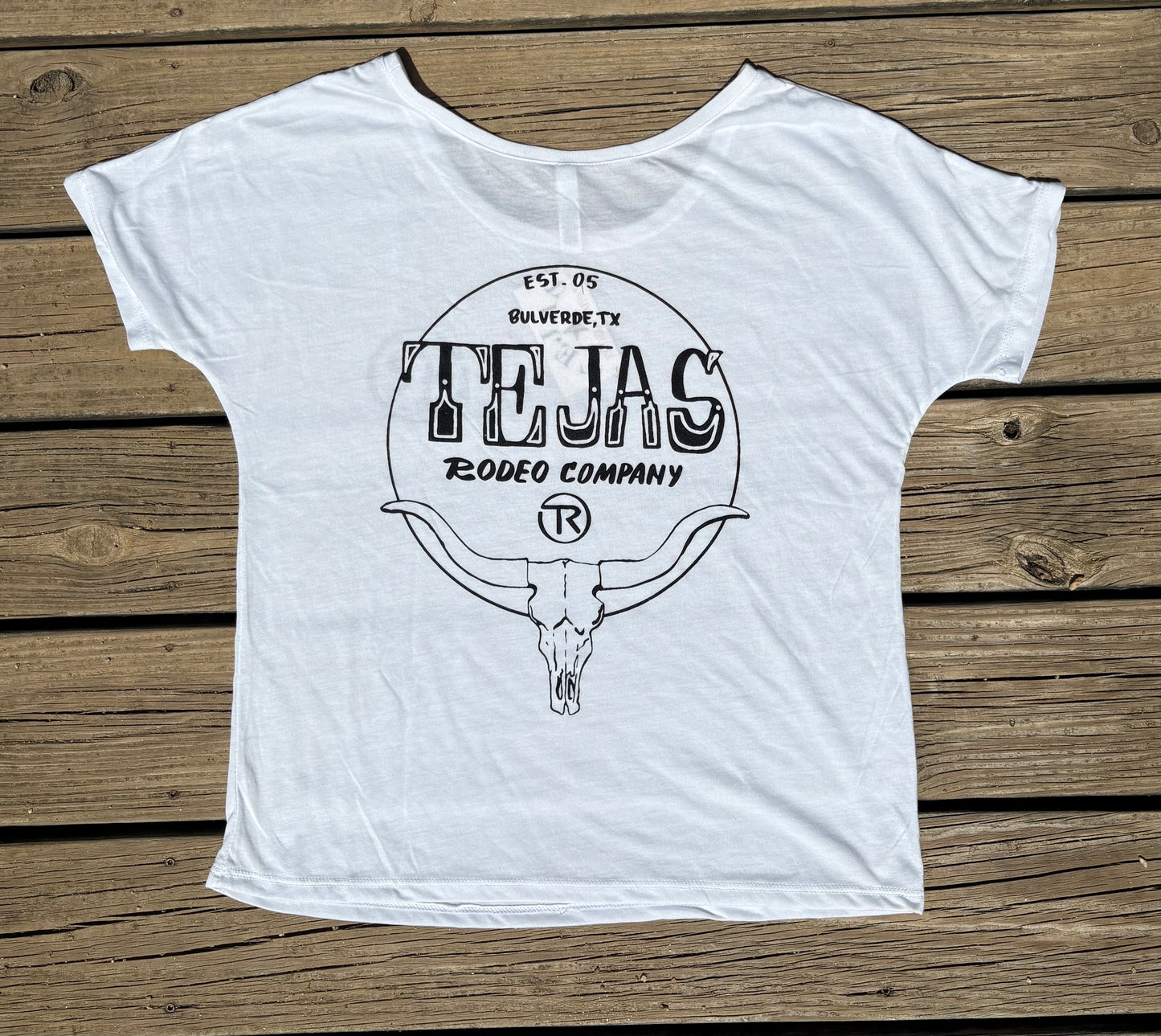 Ladies - Tejas Branded Longhorn Slouch Tee