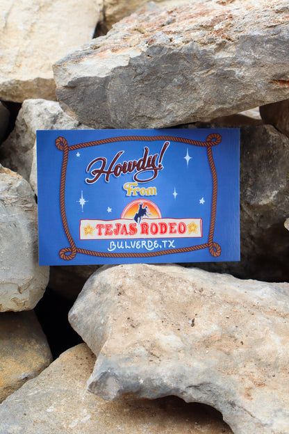 "Howdy From Tejas Rodeo" Postcard