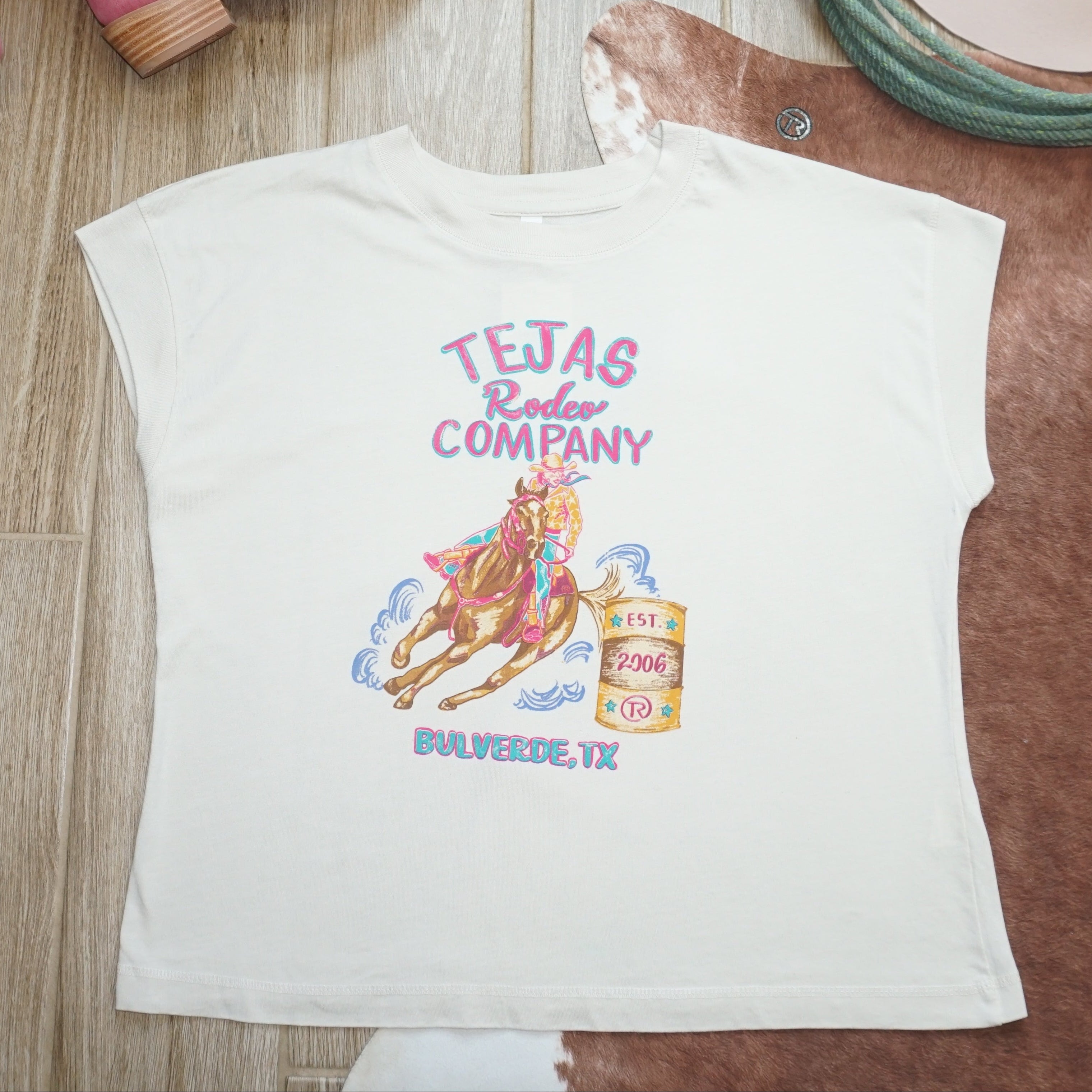 Ladies - Barrel Racer Boxy Cap Sleeve T-shirt