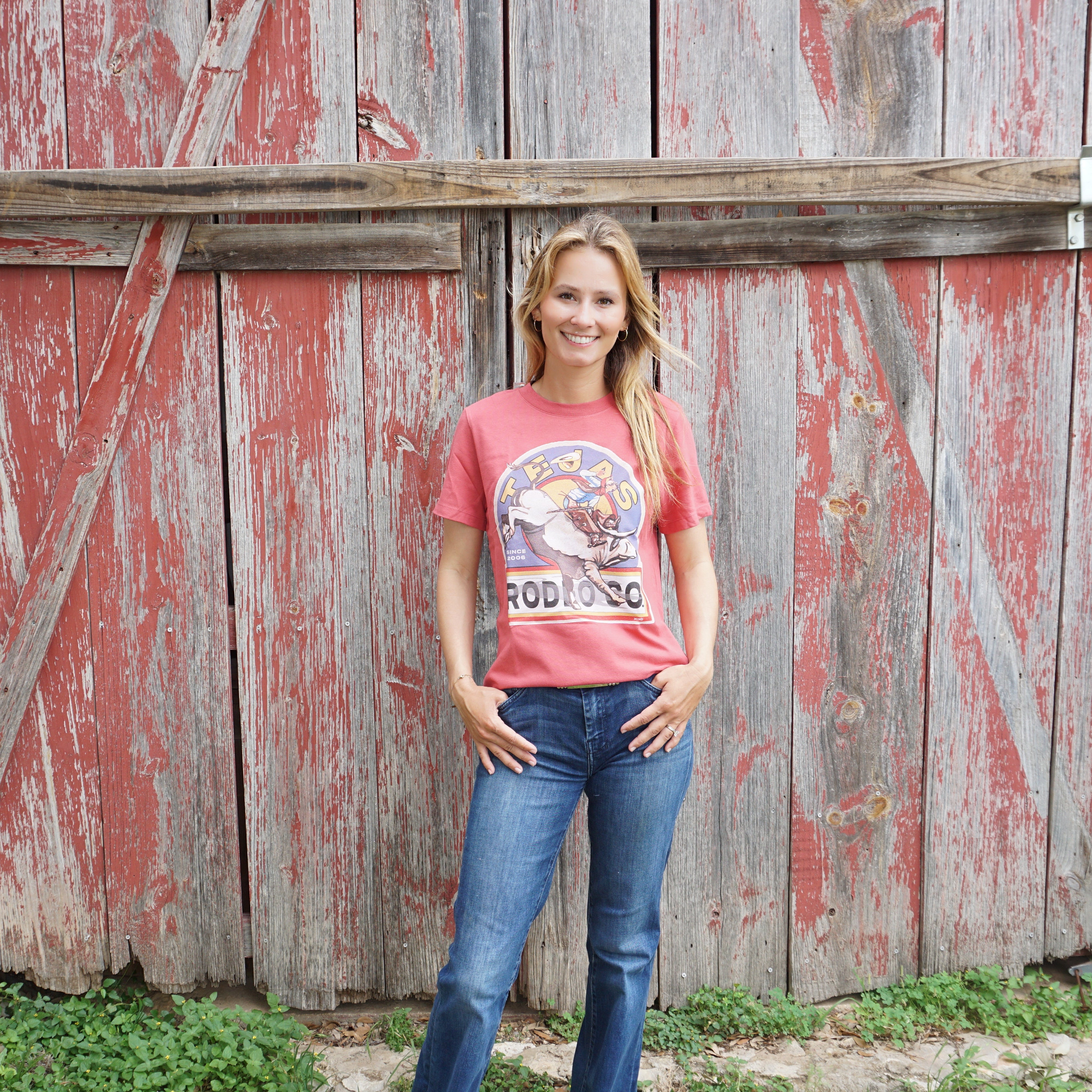 XOXO Art & Co. Bullrider Sticker T-Shirt