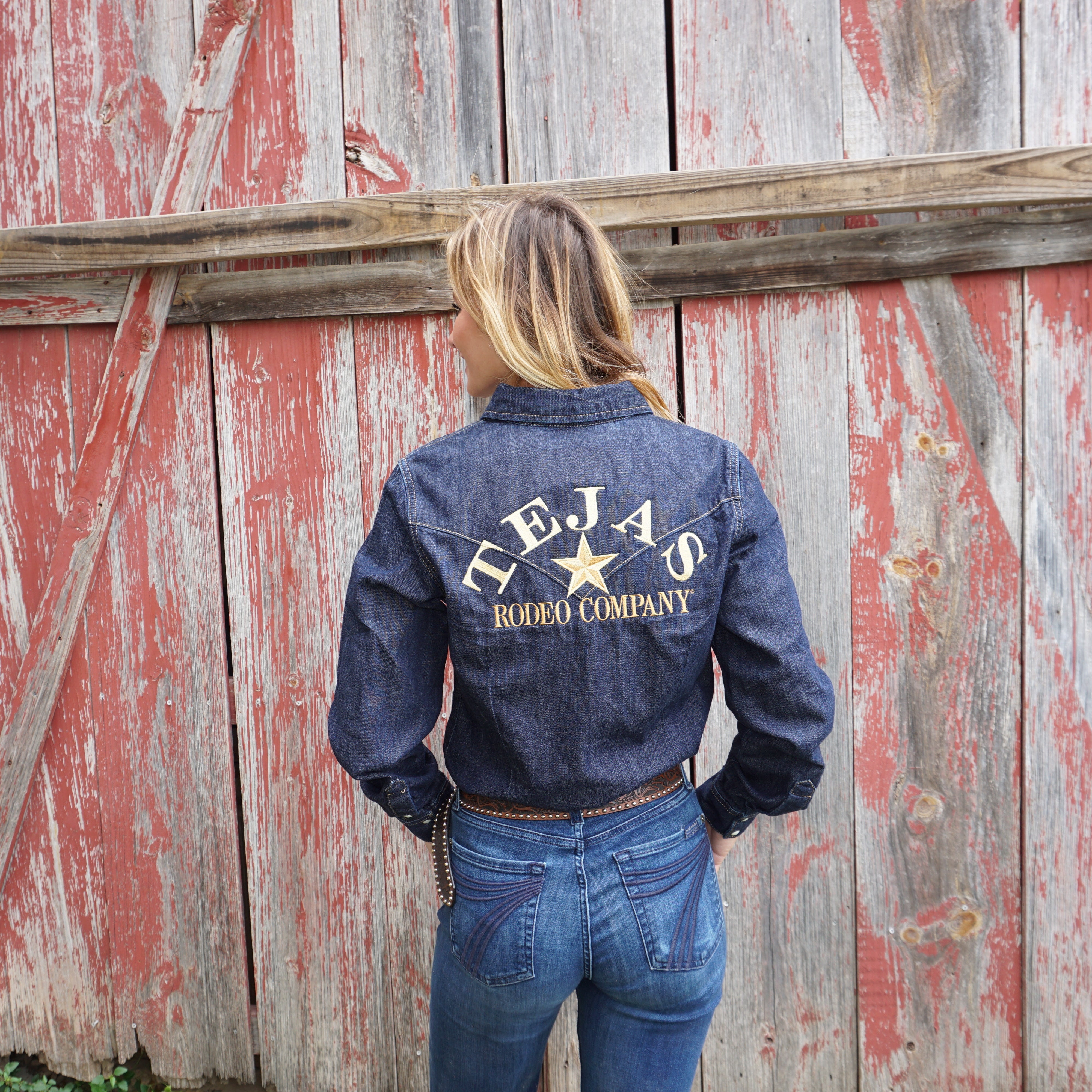 Wrangler Women's Long Sleeve Snap Denim Shirt