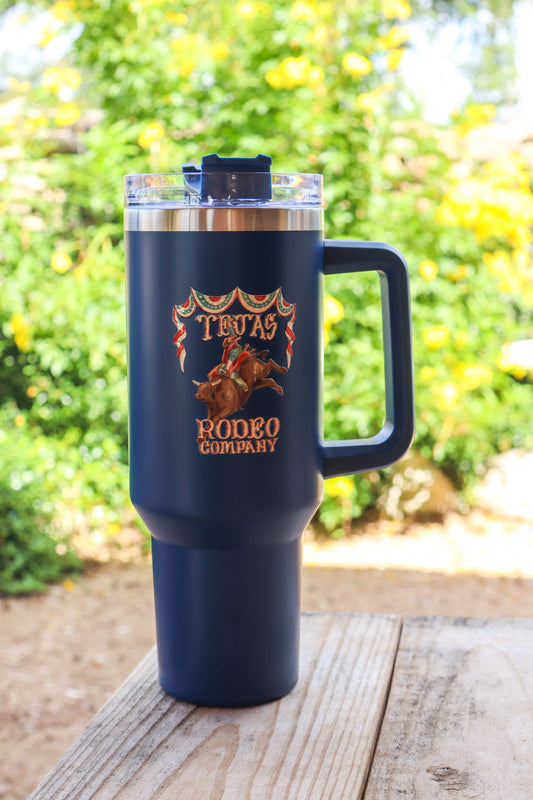 Navy Blue - 40oz Tejas Travel Tumbler w/ handle