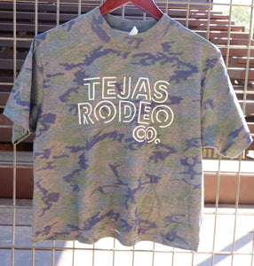 Ladies - Tejas Rodeo Co. Outline Cropped T-Shirt