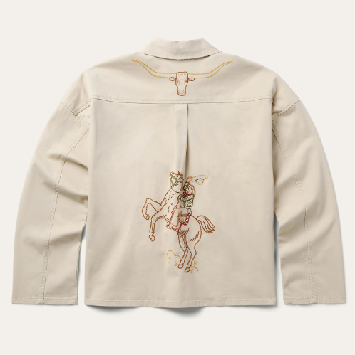 Ladies - Stetson Embroidered Khaki Button Up Jacket
