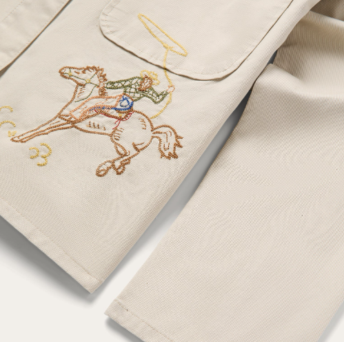 Ladies - Stetson Embroidered Khaki Button Up Jacket