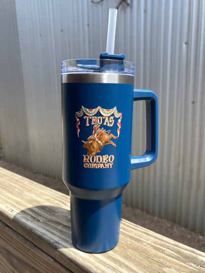 Navy Blue - 40oz Tejas Travel Tumbler w/ handle