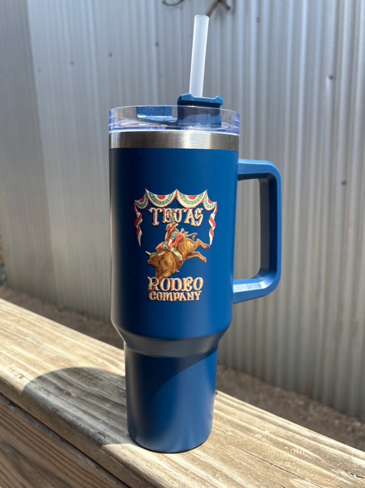 Navy Blue - 40oz Tejas Travel Tumbler w/ handle